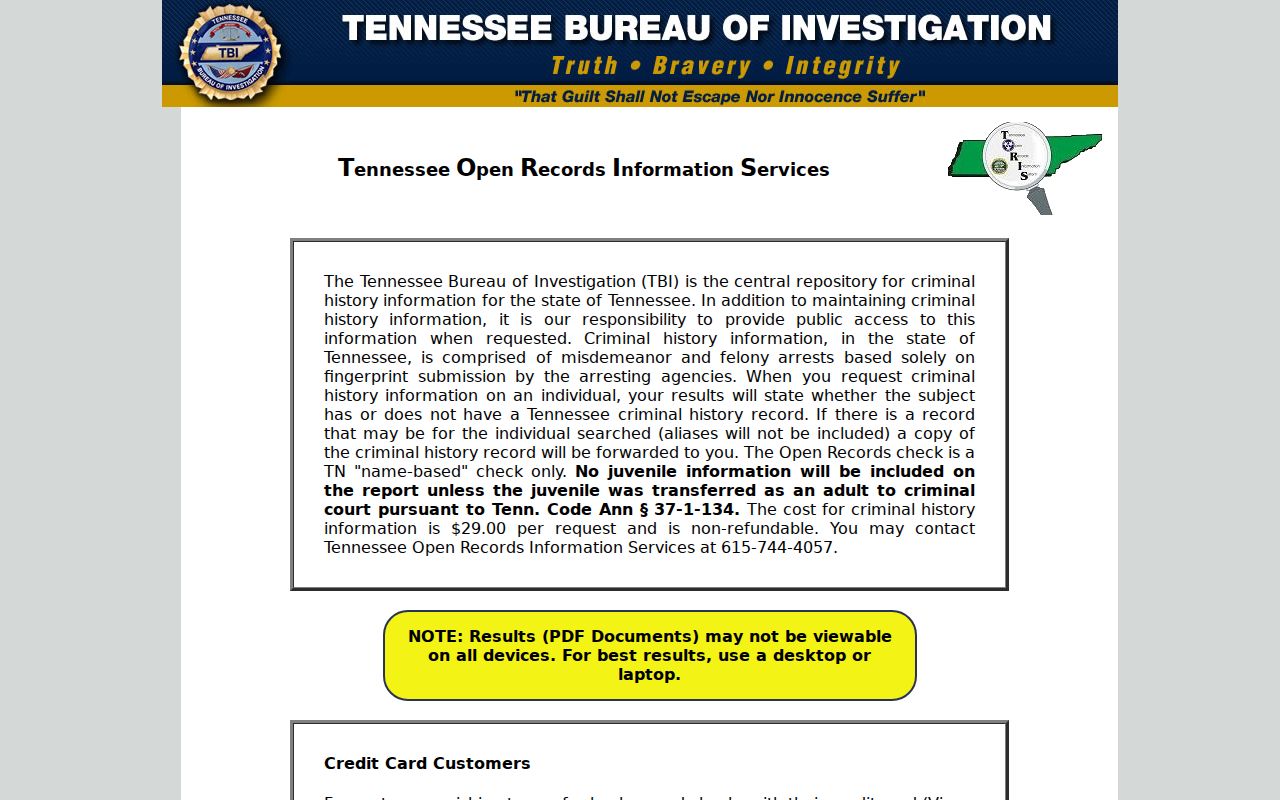 Gibson County warrant search alternatives, TBI TORIS interface